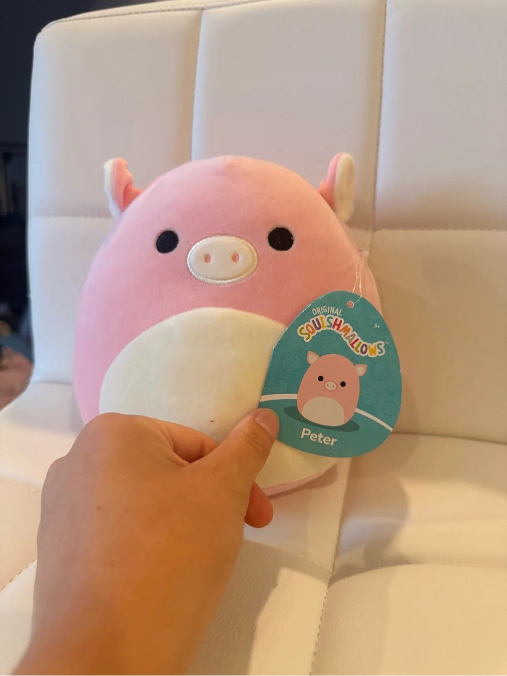 Squishmallows Pink and Cream Pig Plush - Peter